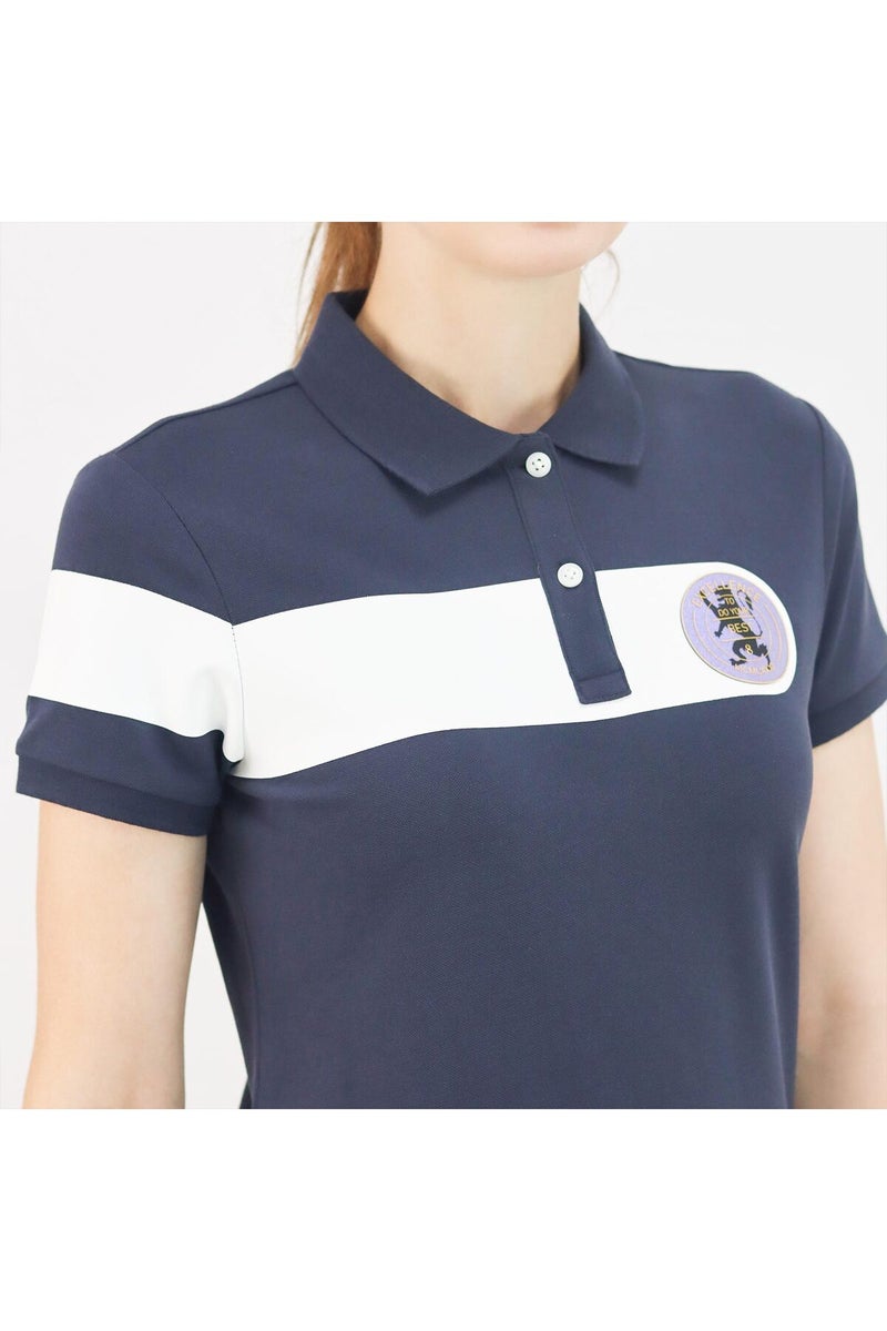 GIORDANO Women's Navy Polo Shirt with Embroidered Detail - Image 4